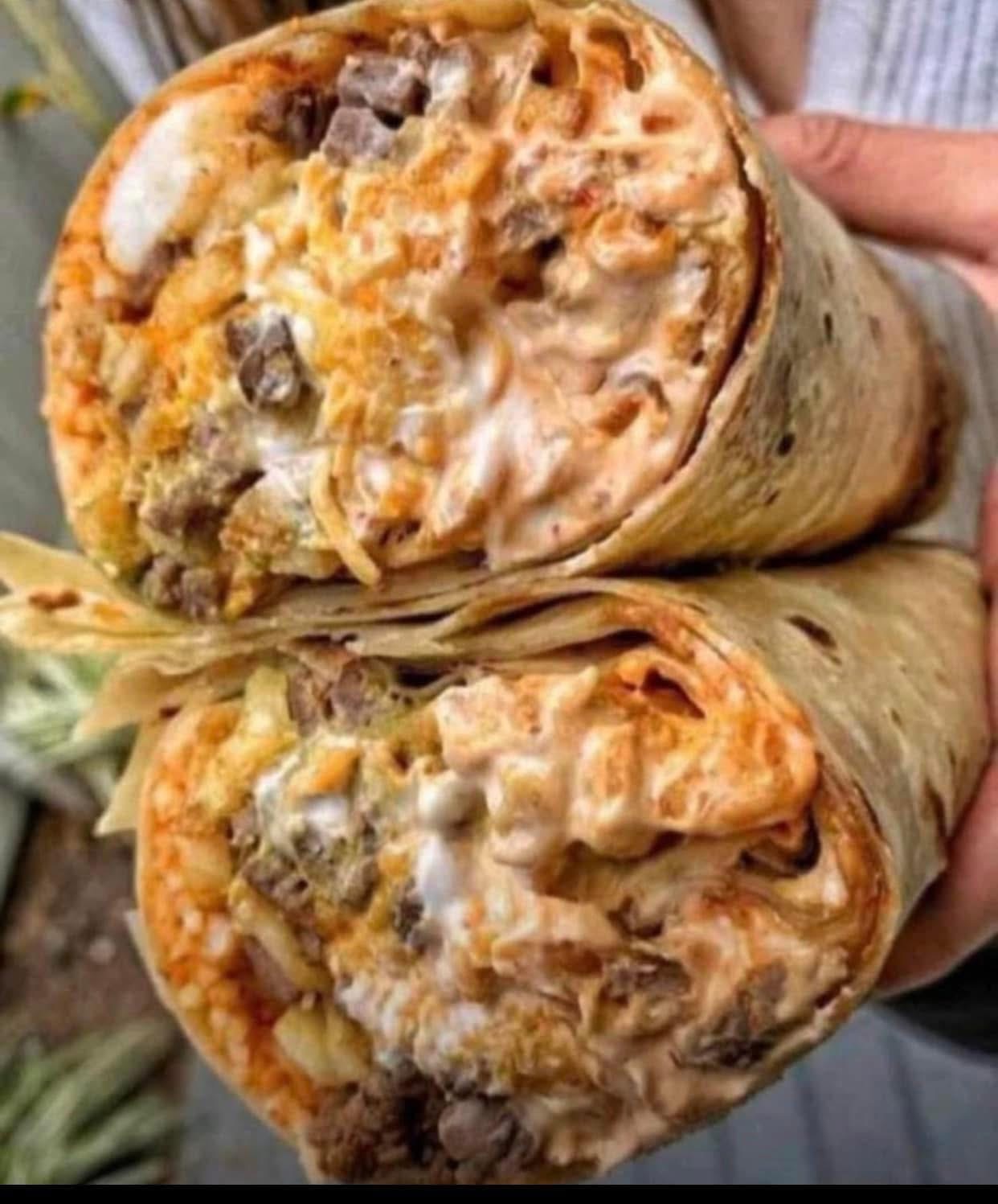Beef shawarma no sausage extra filling
